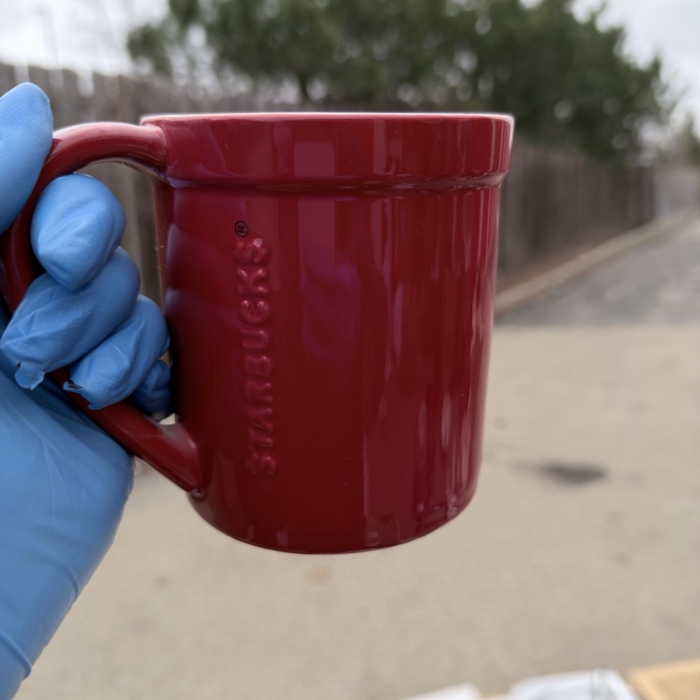 Authentic Starbucks red ceramic mug‎